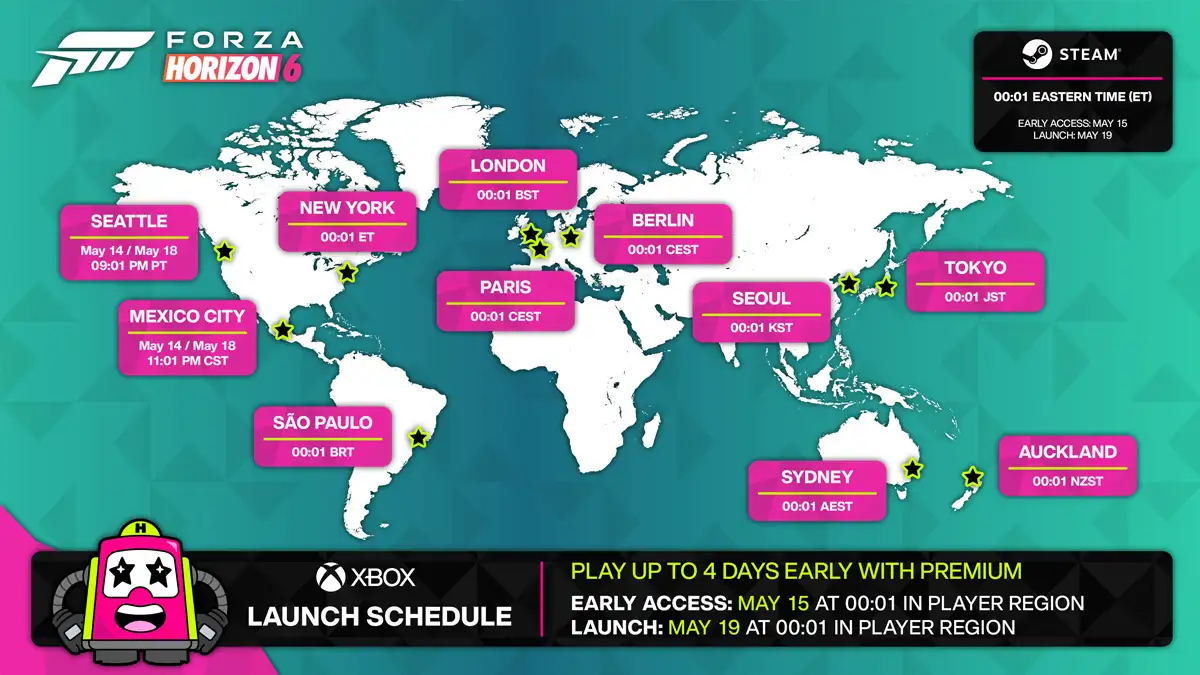 A qué hora sale Forza Horizon 6 en España, Latinoamérica y resto del mundo