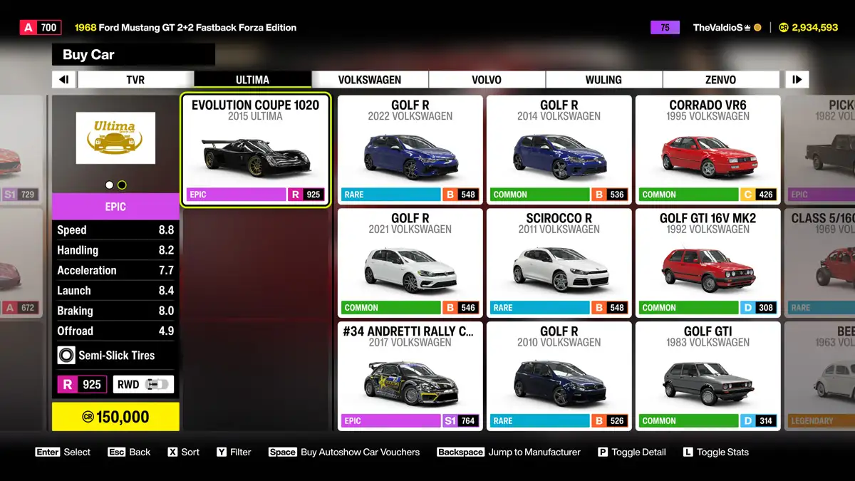 Los coches con mejor aceleración en Forza Horizon 6 Tier B