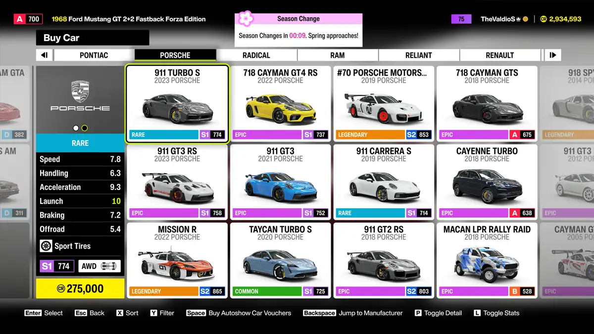 Los coches con mejor aceleración en Forza Horizon 6 Tier S
