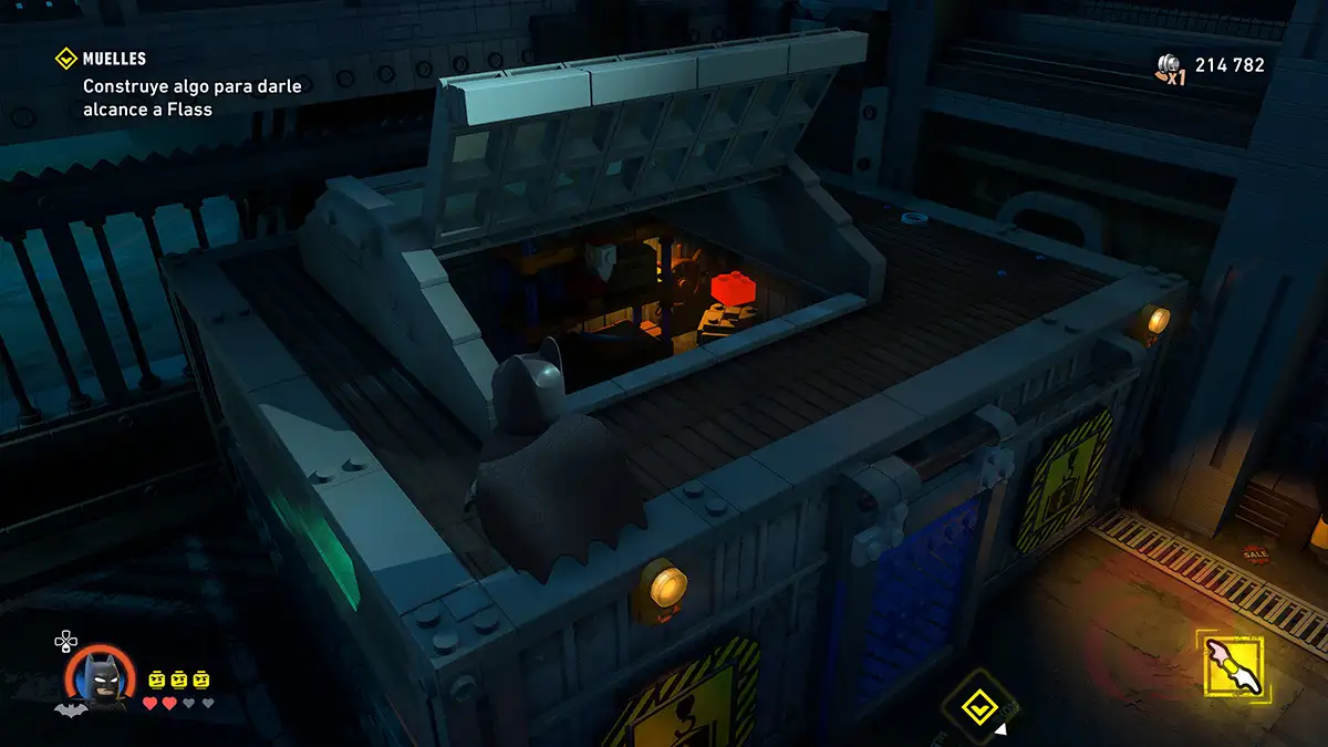 Dónde está el ladrillo rojo de la primera misión del capítulo 1 de LEGO Batman
