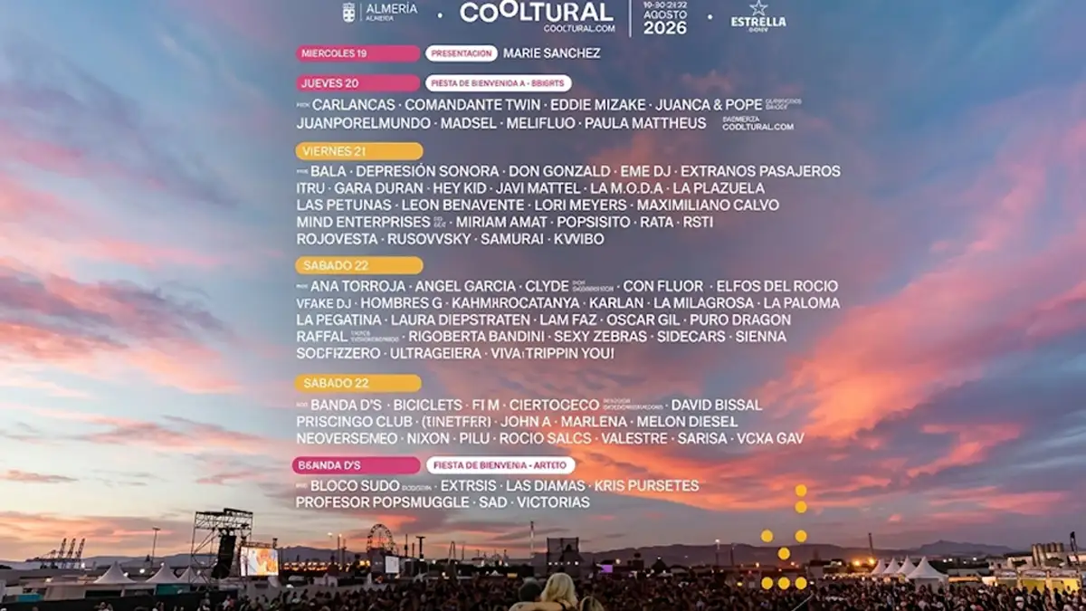 El Top 10 mejores festivales de indie y rock en España: Cooltual Fest Cartel 2026