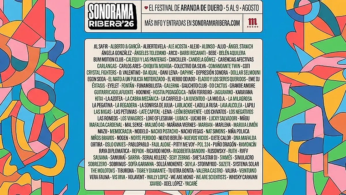 El Top 10 mejores festivales de indie y rock en España: Sonorama Ribera Cartel 2026