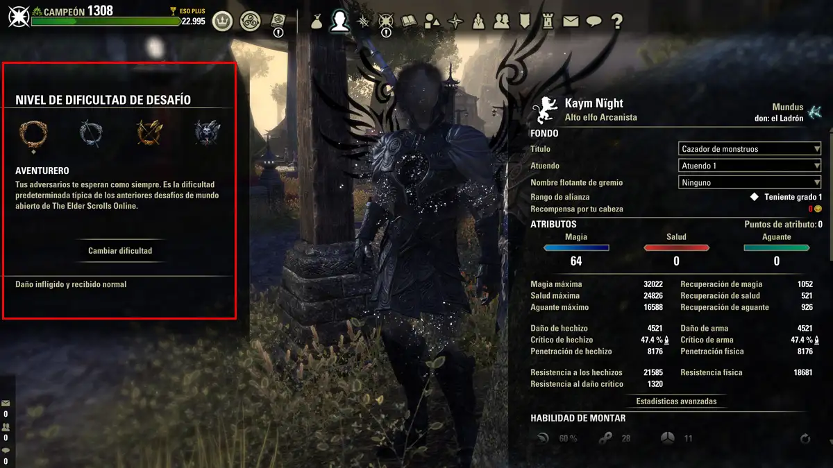 Cómo funcionan los modos de dificultad en Elder Scrolls Online 1 Cómo cambiar la dificultad en Elder Scrolls Online