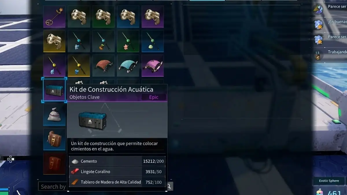 Cómo conseguir los materiales para el kit de construcción acuática en Palworld