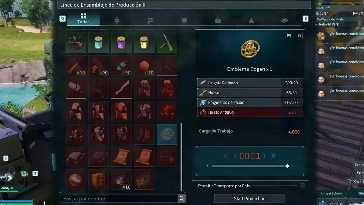 Cómo hacer más daño con tus Pals en Palworld 1.0 con el Emblema de Dogen 1 Qué materiales se necesitan para fabricar el Emblema de Dogen en Palworld 1.0