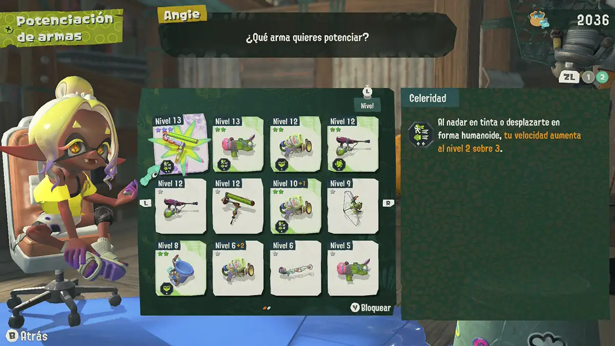 Cómo subir de nivel las armas en Splatoon Raiders
