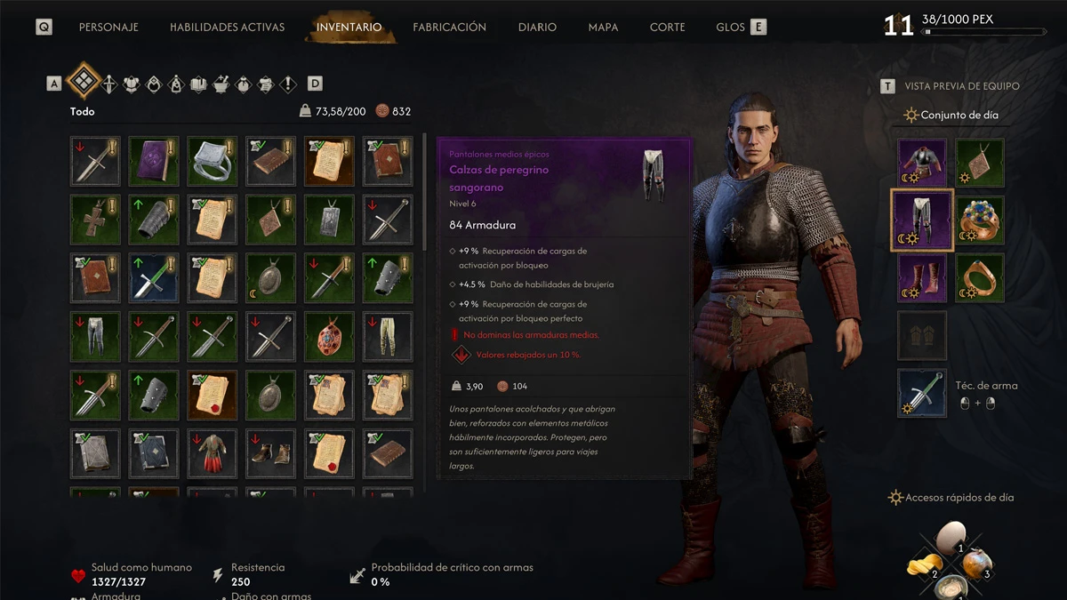 Cómo equipar armaduras medias en The Blood of Dawnwalker